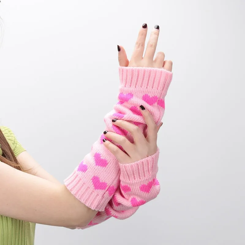 1 Pair Kawaii Heart Wrist Warmers