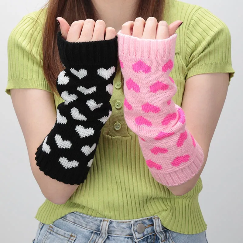 1 Pair Kawaii Heart Wrist Warmers