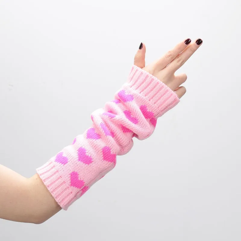 1 Pair Kawaii Heart Wrist Warmers