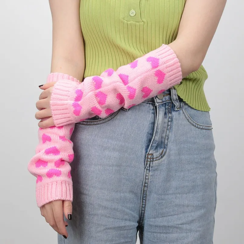 1 Pair Kawaii Heart Wrist Warmers