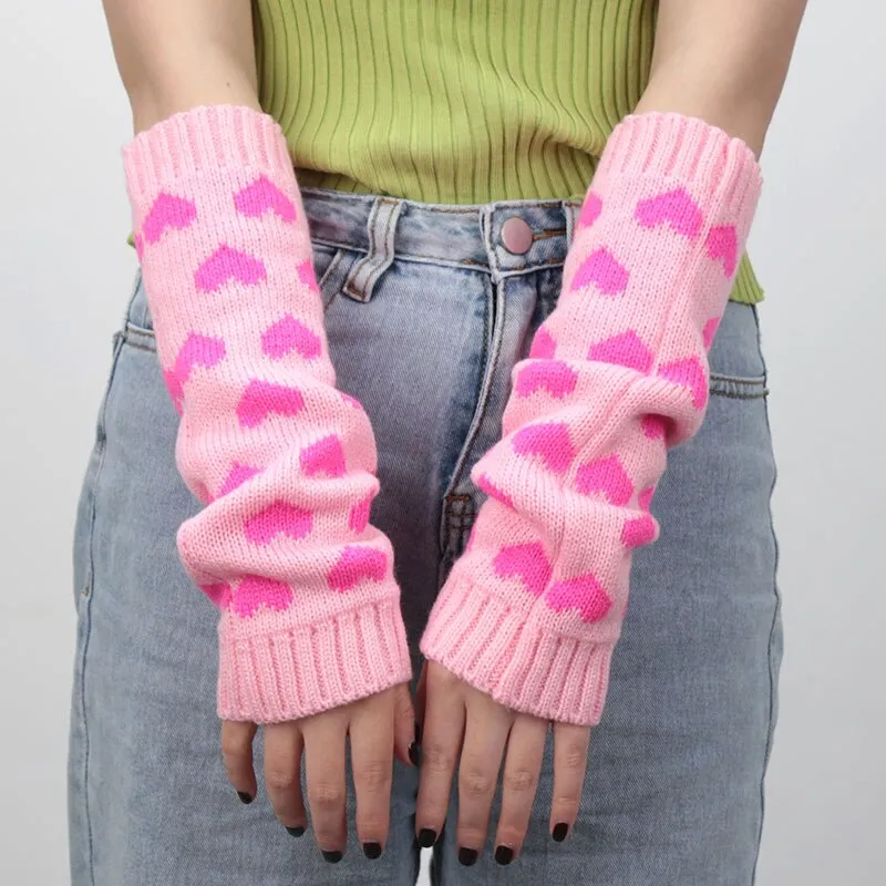 1 Pair Kawaii Heart Wrist Warmers