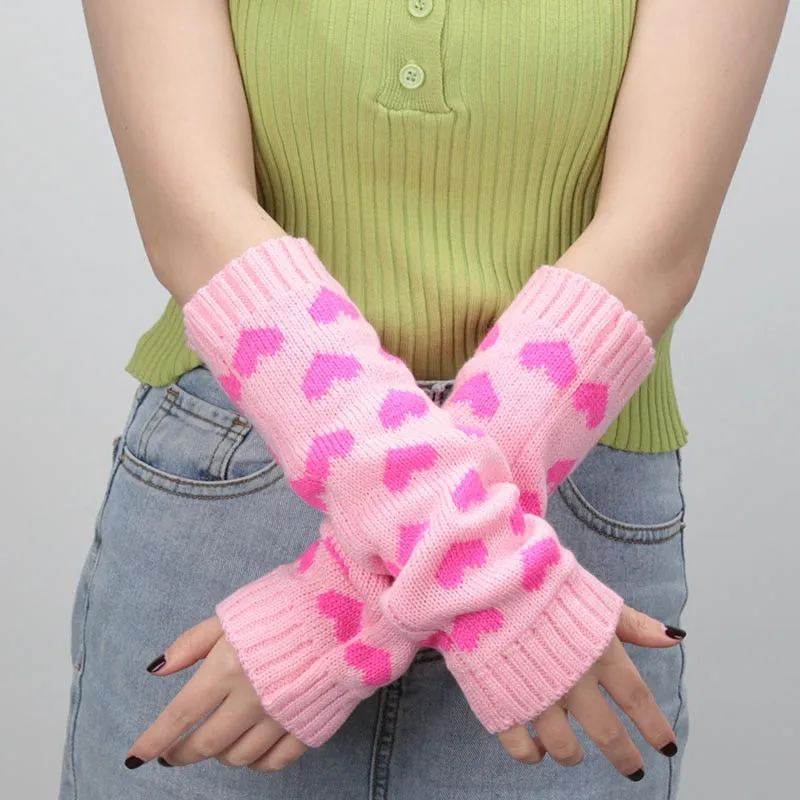 1 Pair Kawaii Heart Wrist Warmers