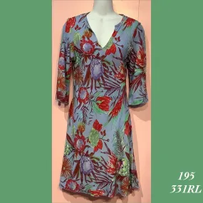 195X - 331RL  , Tunic dress with 3/4 sleeve plus size