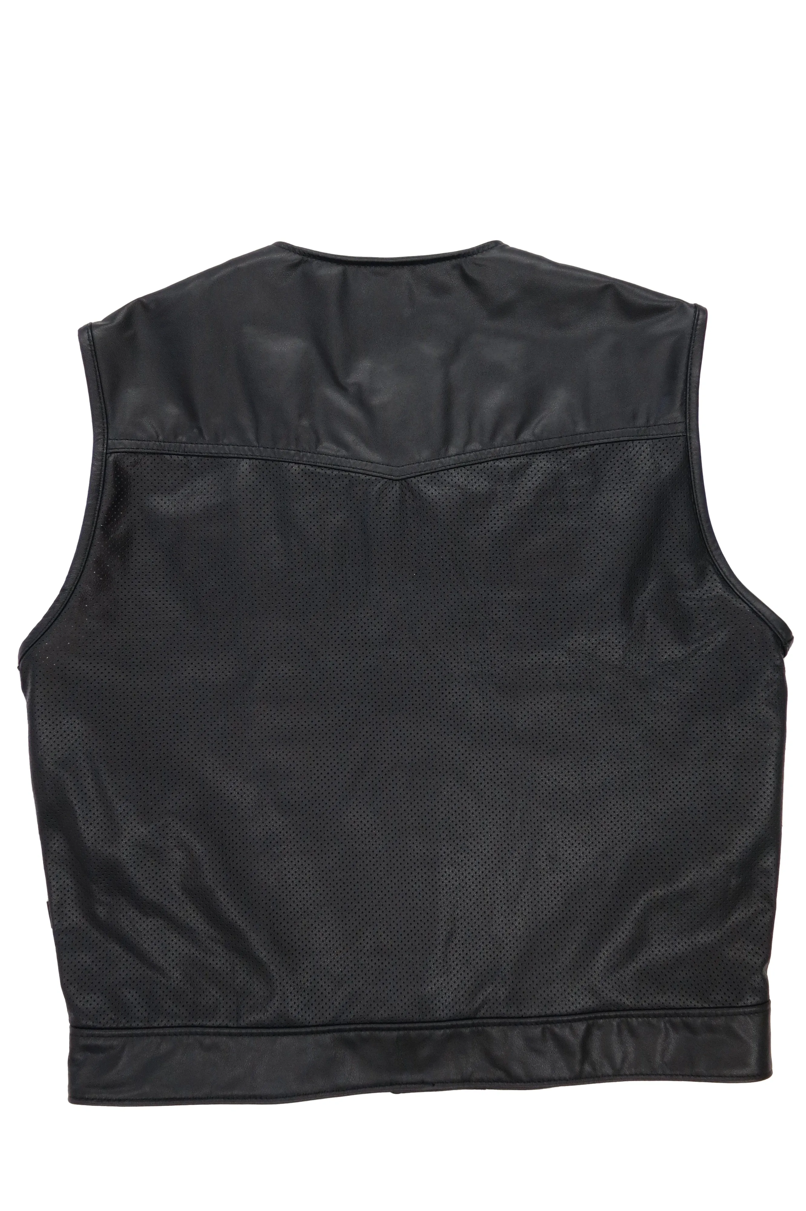 415 Leather Perforated Cowhide Club Style Vest with Snaps