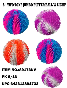 9" Light up Jumbo Two Tone Color Puffer Ball