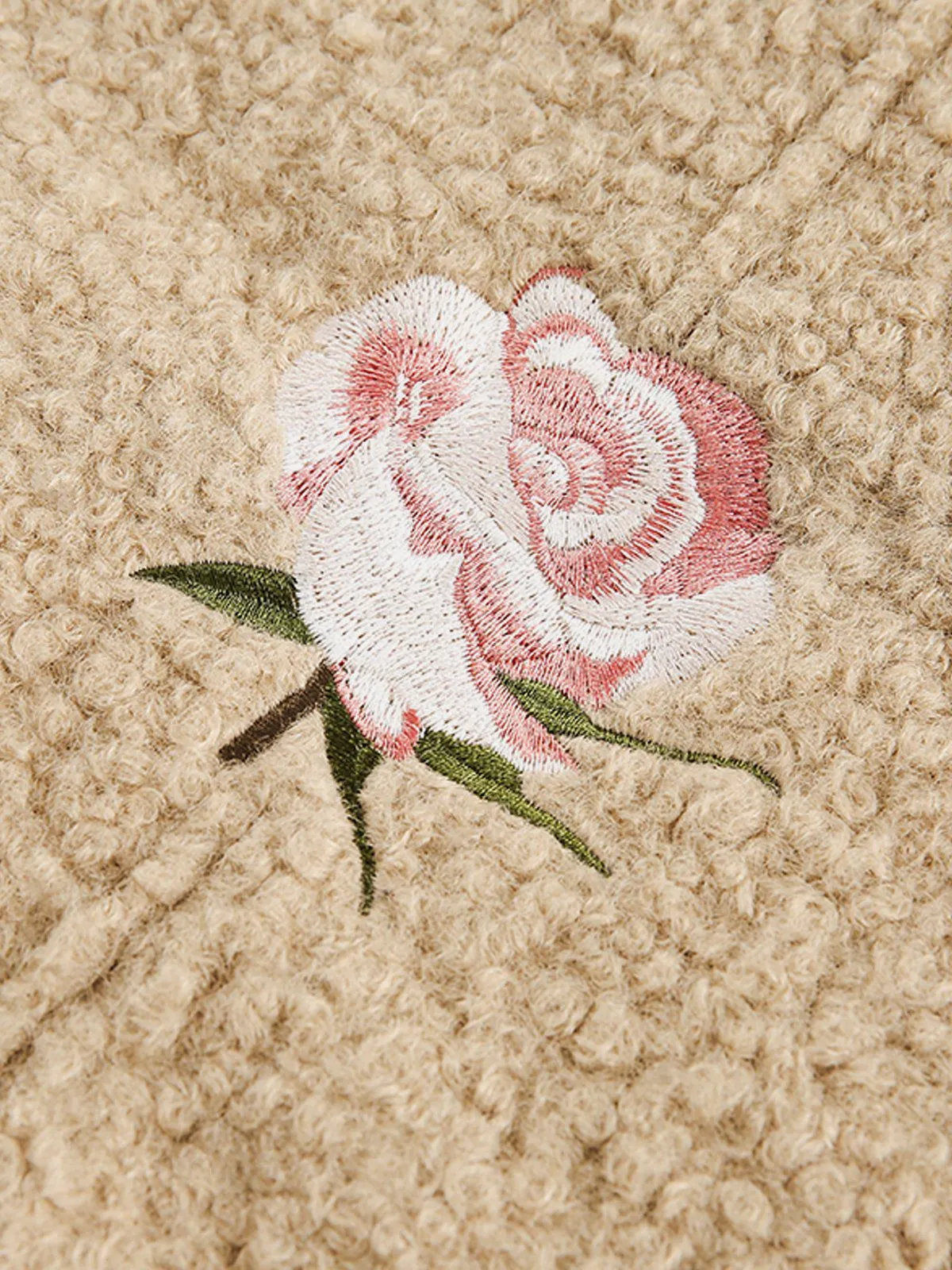 Aelfric Eden Embroidery Rose Sherpa Coat