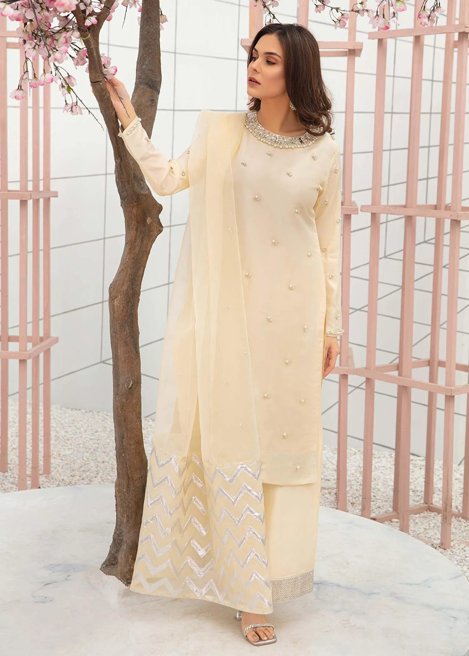 Allure by Ih - PEARL - Katan Silk - Ivory - 3 Piece