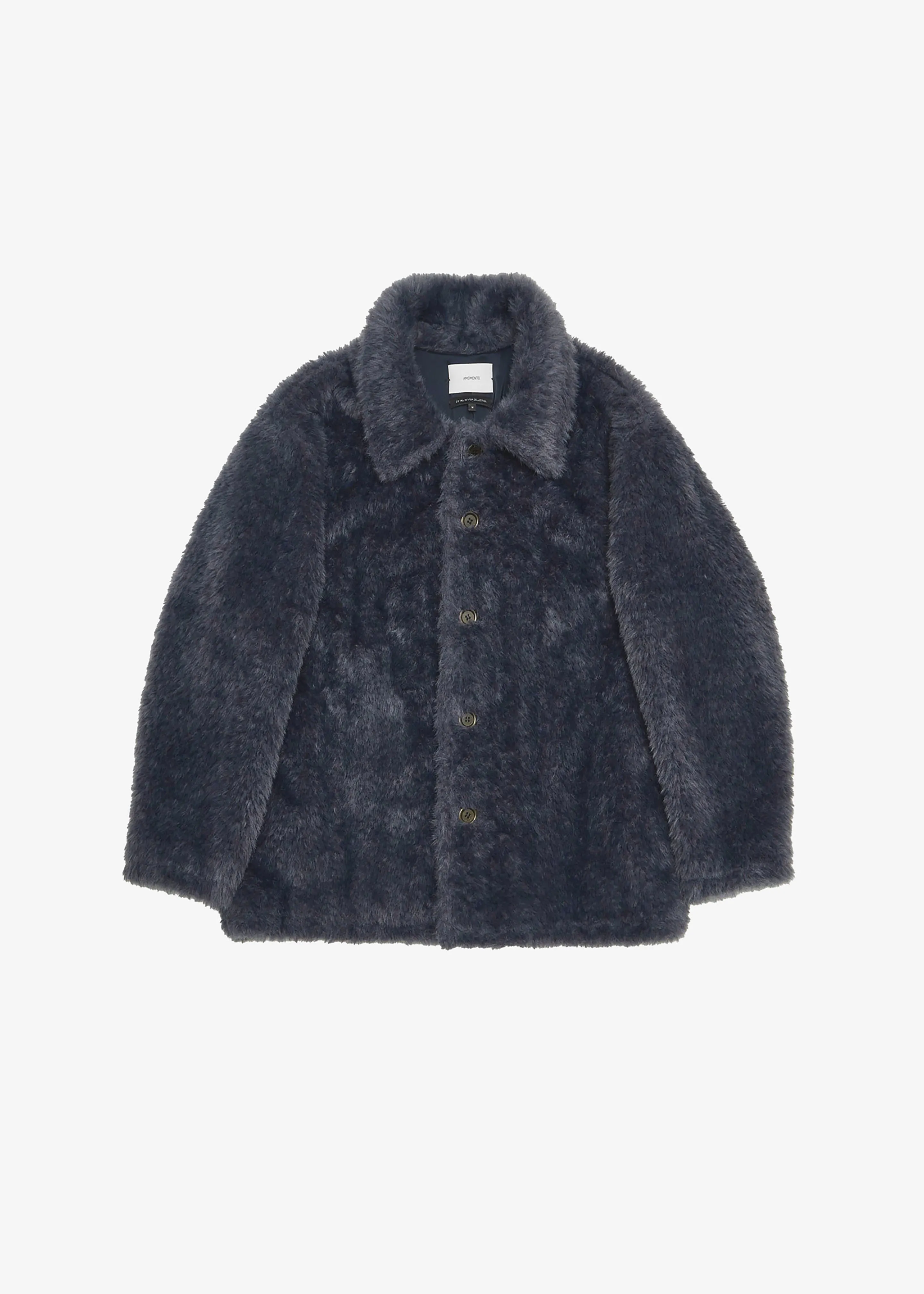 Amomento Fur Mid Coat - Charcoal