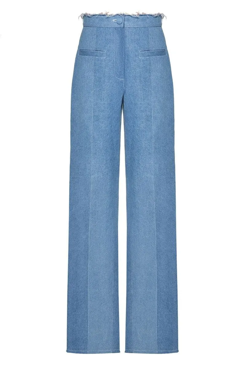 AQUA DENIM STRAIGHT PANTS