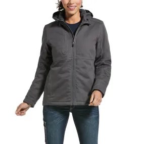 Ariat® Ladies Rebar™ DuraCanvas™ Insulated Grey Hooded Jacket 10032917