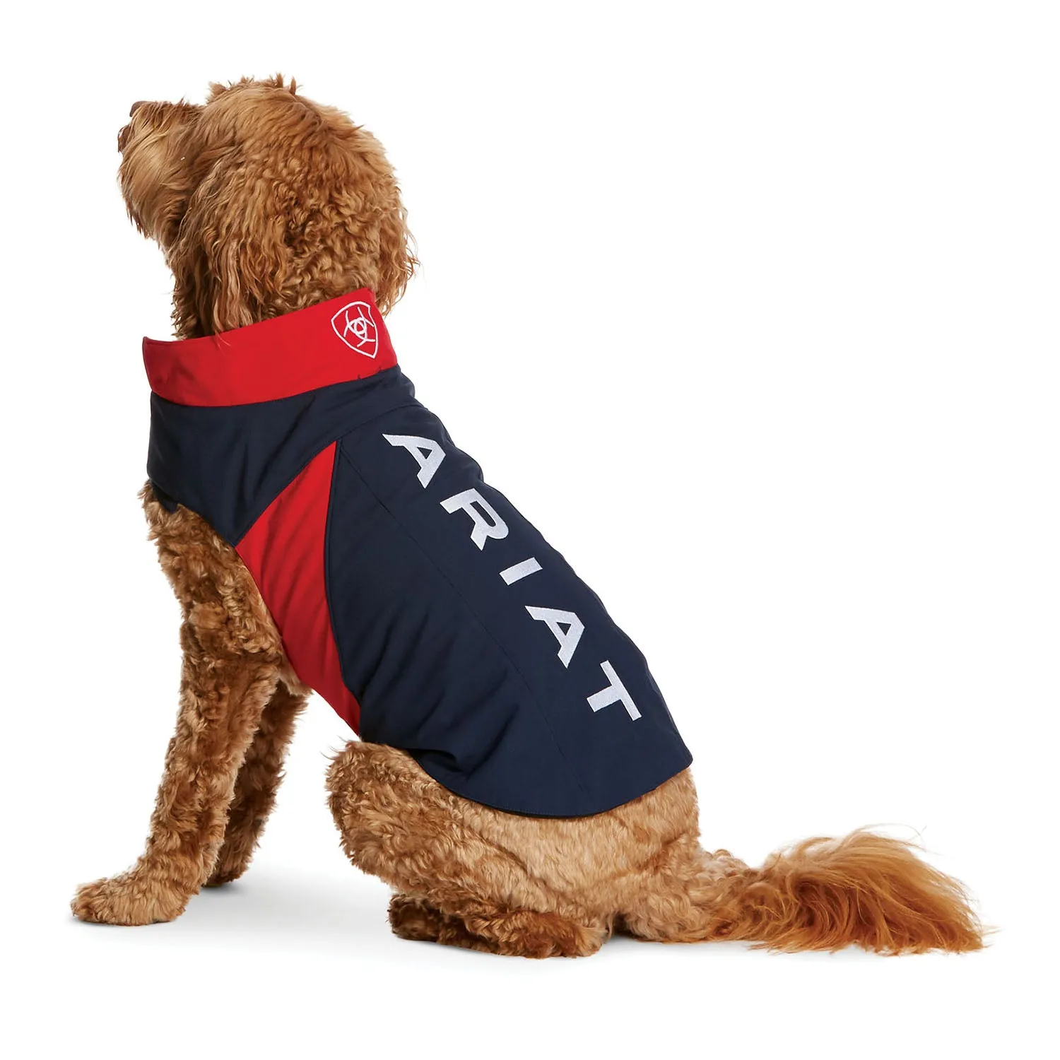 Ariat Team Softshell Dog Jacket, Navy/Red, Large