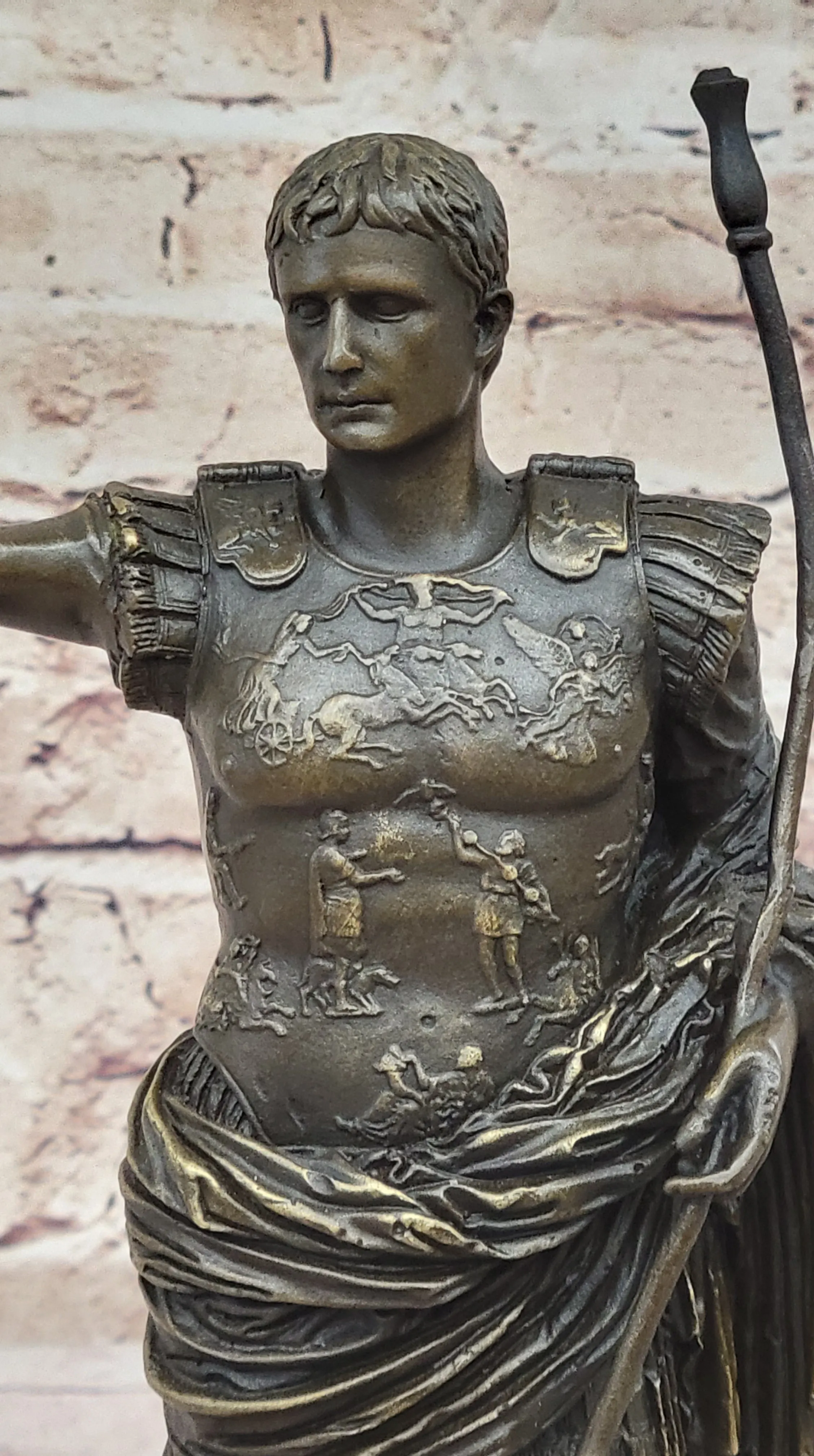 Augustus of Prima Porta - Bronze Sculpture Roman Statue Replica Octavian Caesar