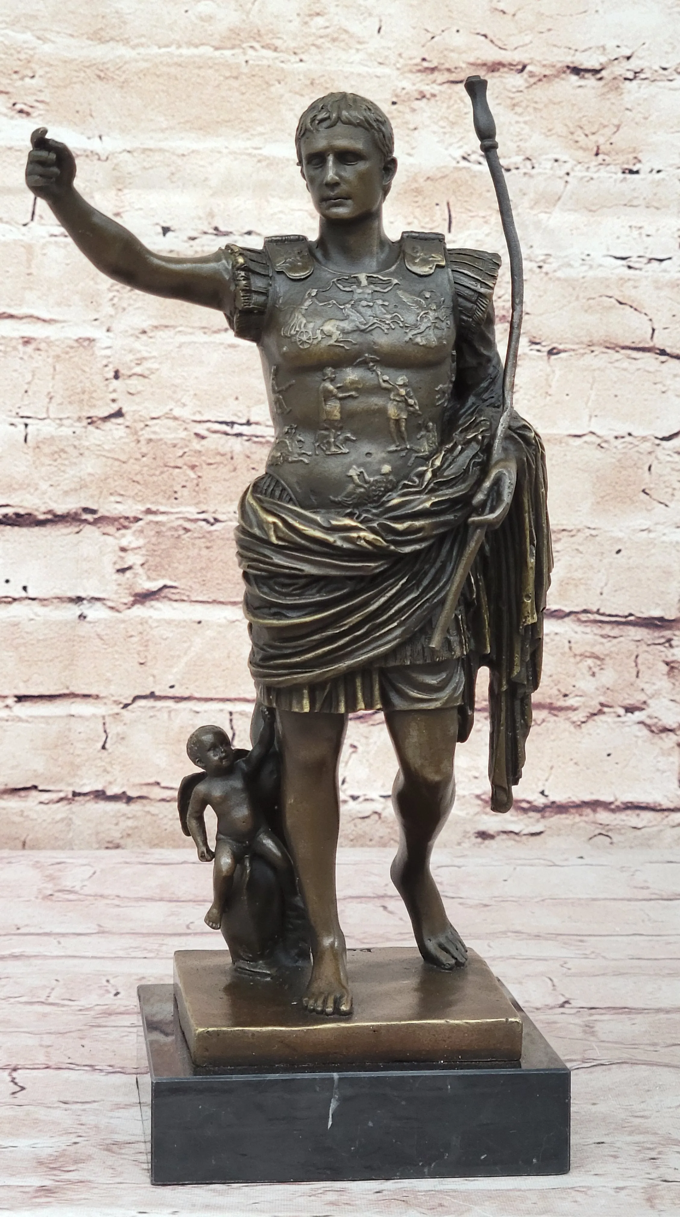 Augustus of Prima Porta - Bronze Sculpture Roman Statue Replica Octavian Caesar