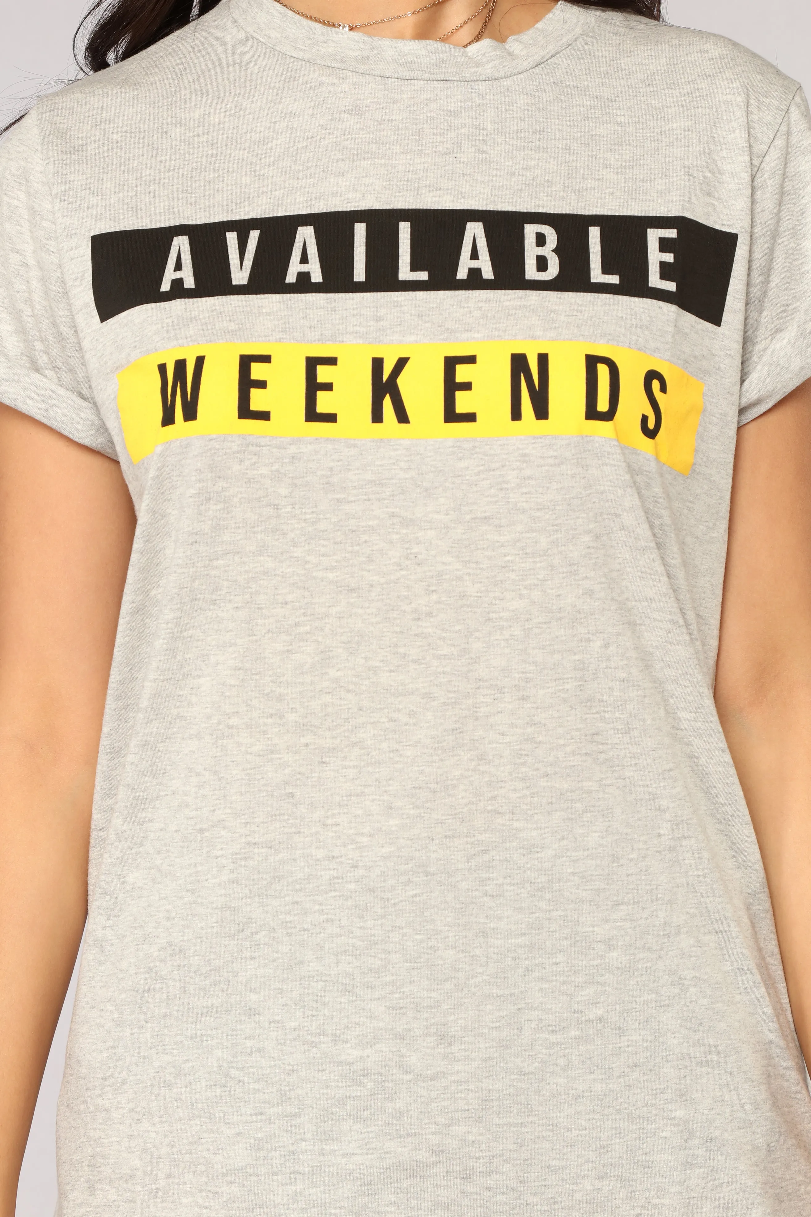 Available On The Weekends Tee - Heather Grey