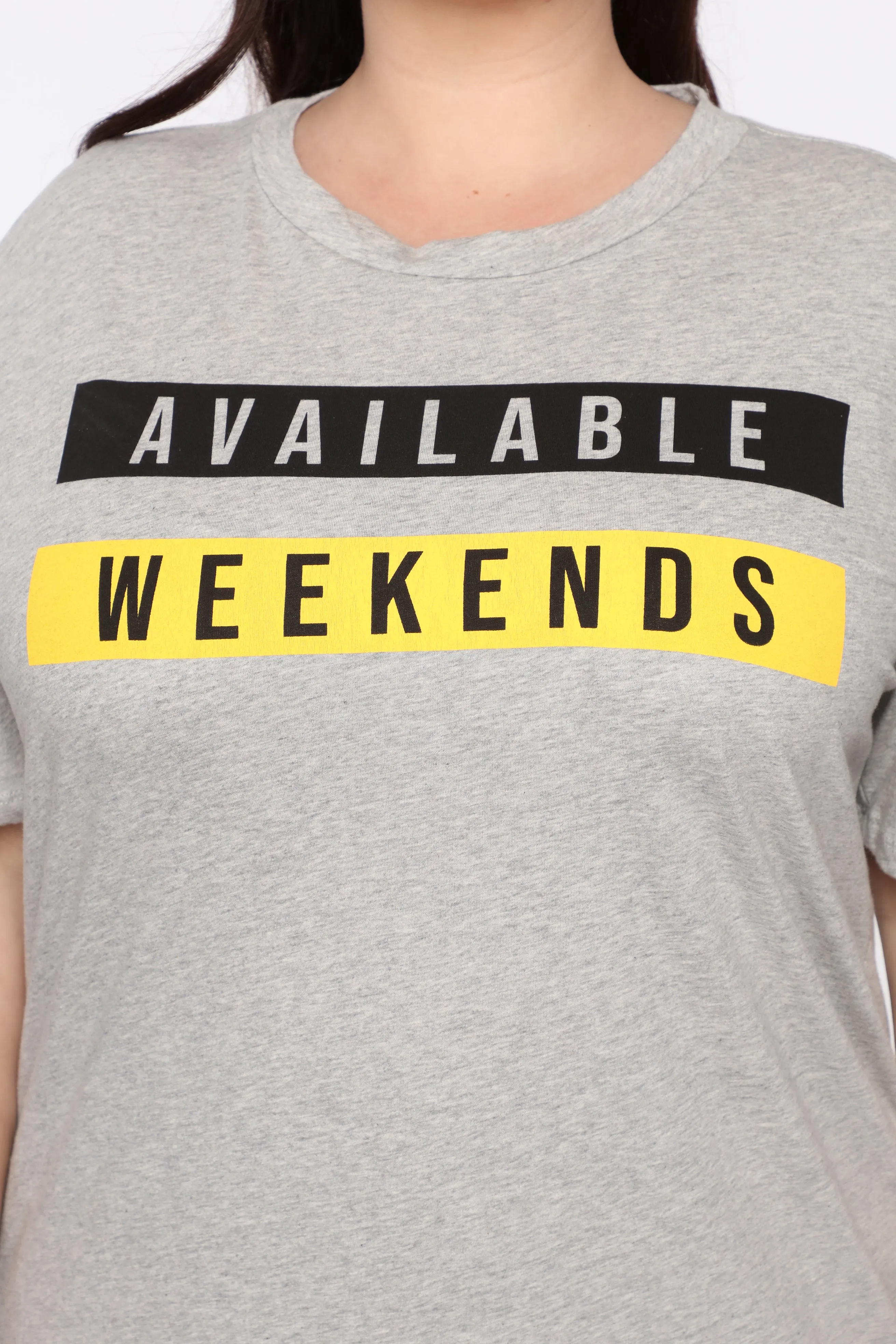 Available On The Weekends Tee - Heather Grey