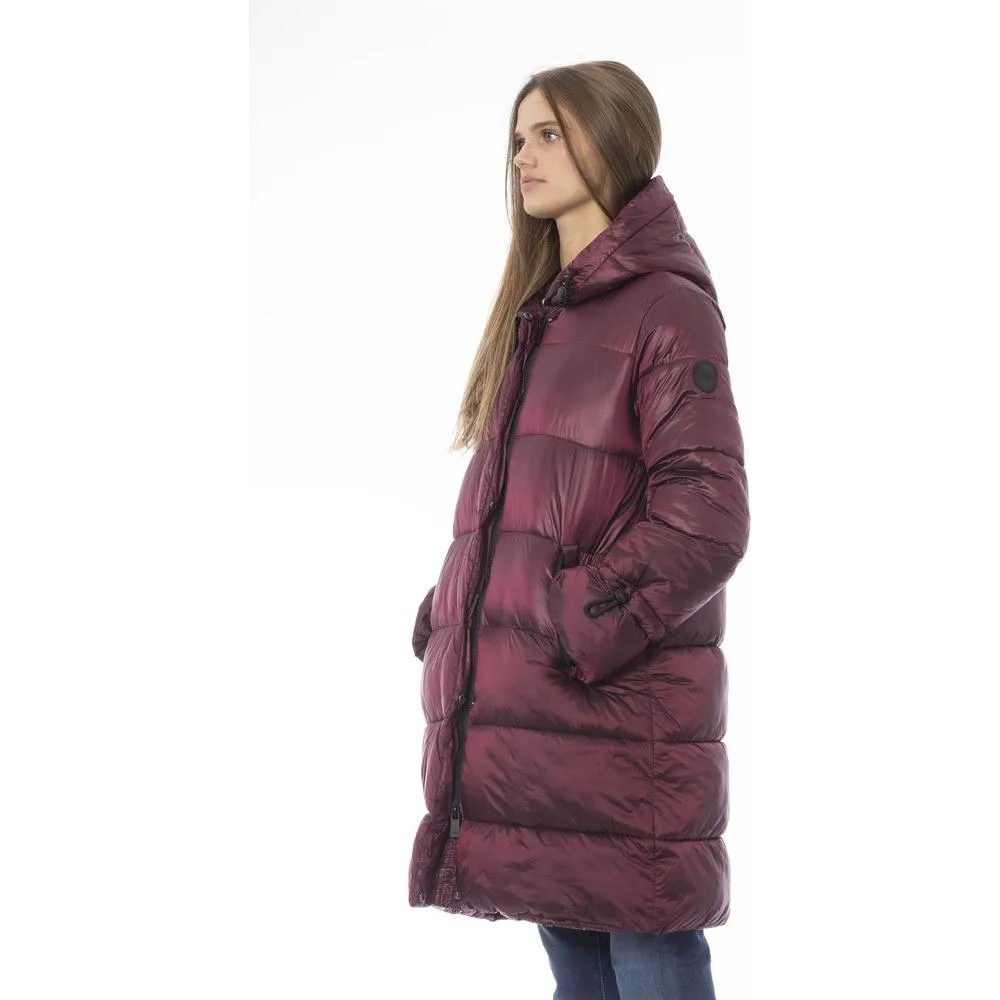 Baldinini Trend Burgundy Nylon Women Coat