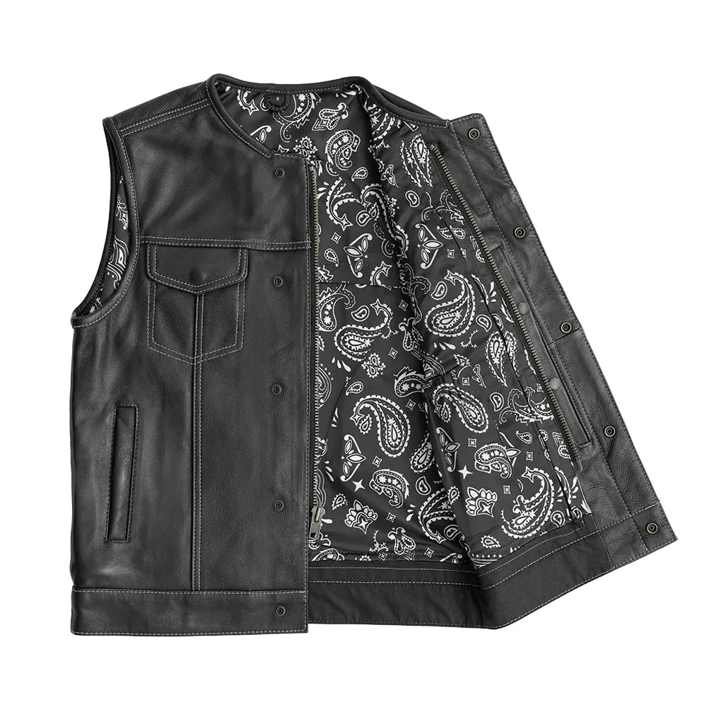 Bandit Men's Leather Motorcycle Vest - Two Colors Available