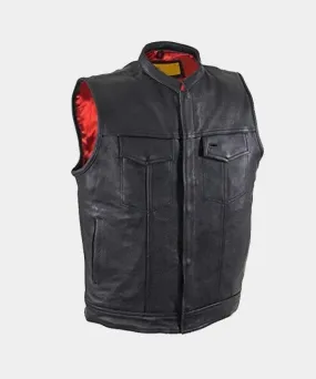 Big Men’s Top Grade Club Leather Motorcycle Vest