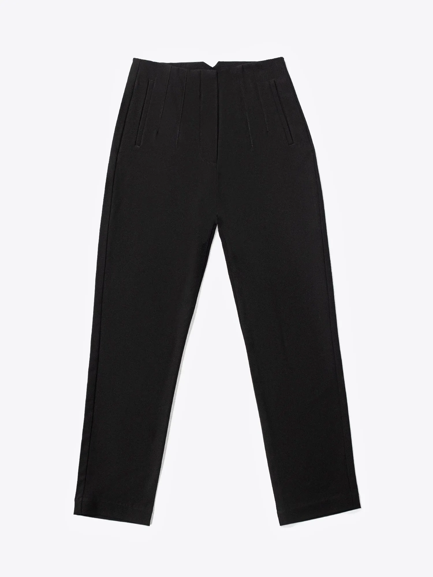 Black High Waist Fitted Pants