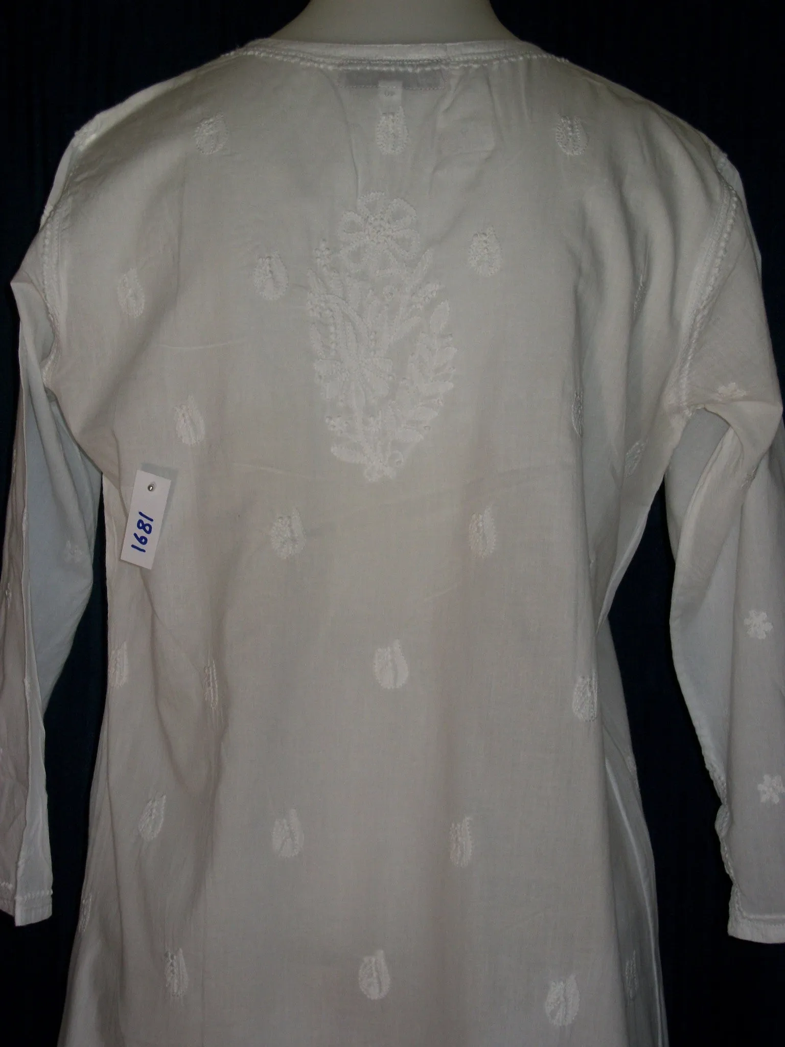 Blouse 1679 Kurti White Cotton Tunic Shieno Sarees Pleasanton