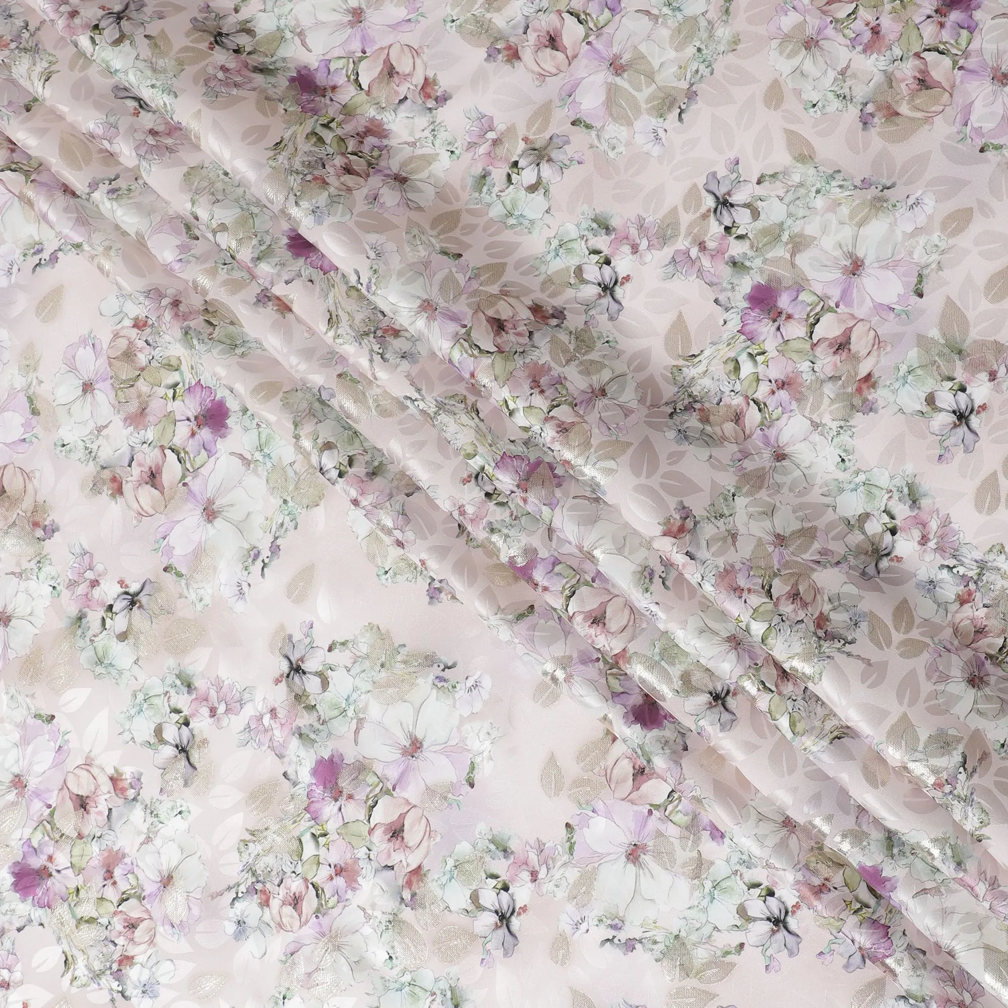 Blush Blossom Pink Pure Silk Satin Fabric: A Touch of Spring - D17612