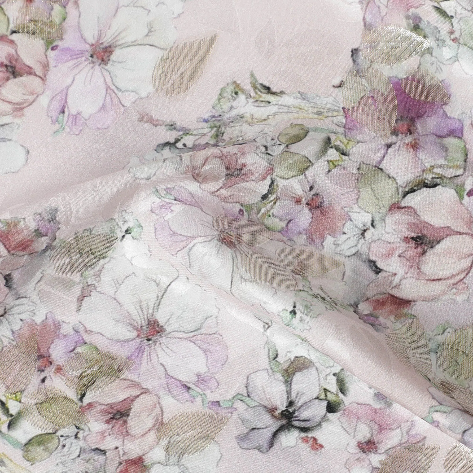 Blush Blossom Pink Pure Silk Satin Fabric: A Touch of Spring - D17612