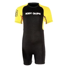 Body Glove Child's Back Zip Pro 3 Spring Suit, Yellow/Black, C4 2.2mm - Kids Suit Girls Swim Wear Shorty Sleeve Neoprene Open Water Thermal Short Pants Legs One Piece Childrens Bodysuit (14158C-C4-YEL/BLK)