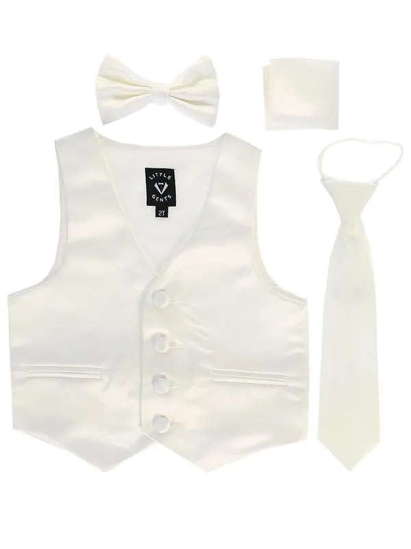 Boys Ivory Satin Vest Set (3-6M to 14)