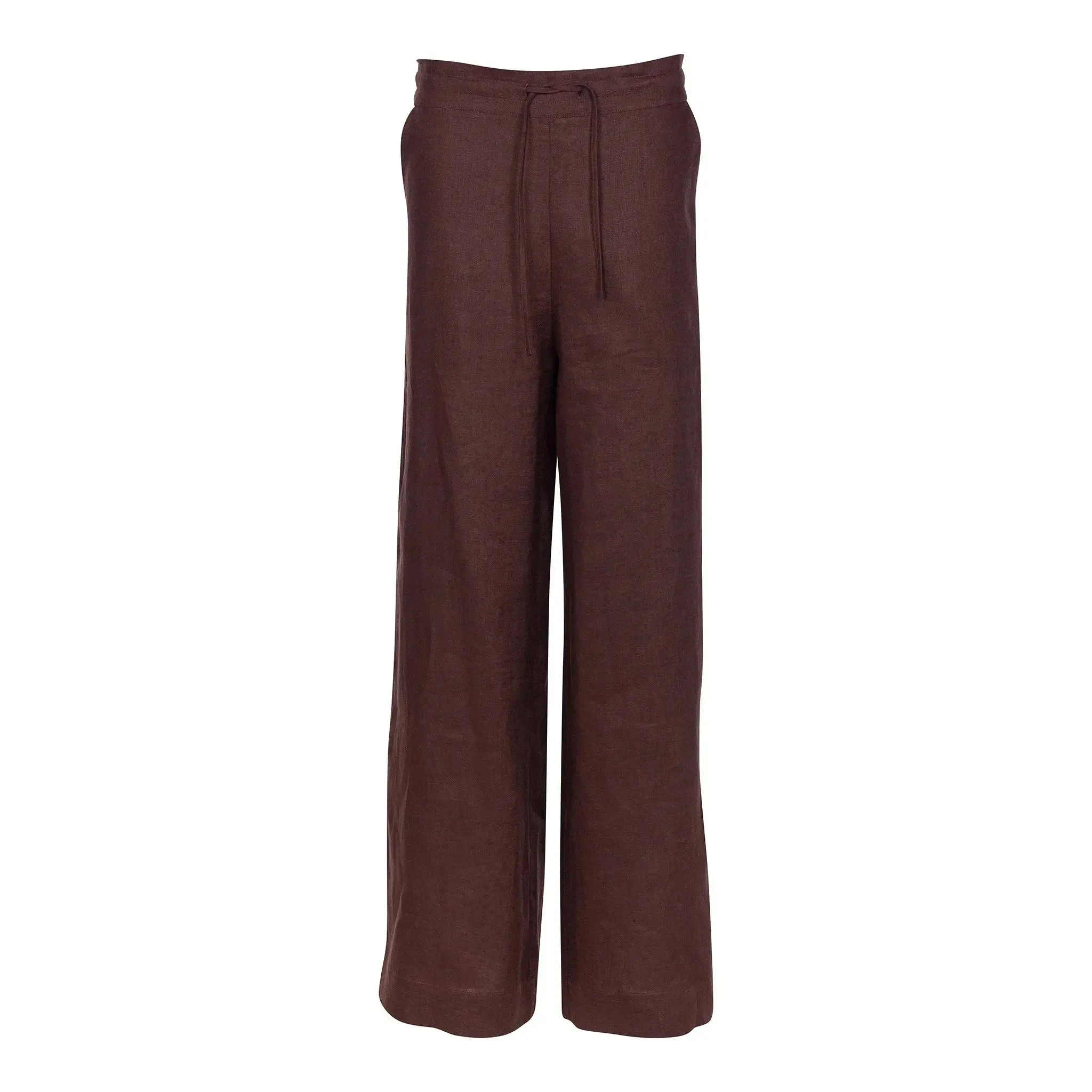 Brown Heavy Linen Wide-Leg Pants Perfect Days