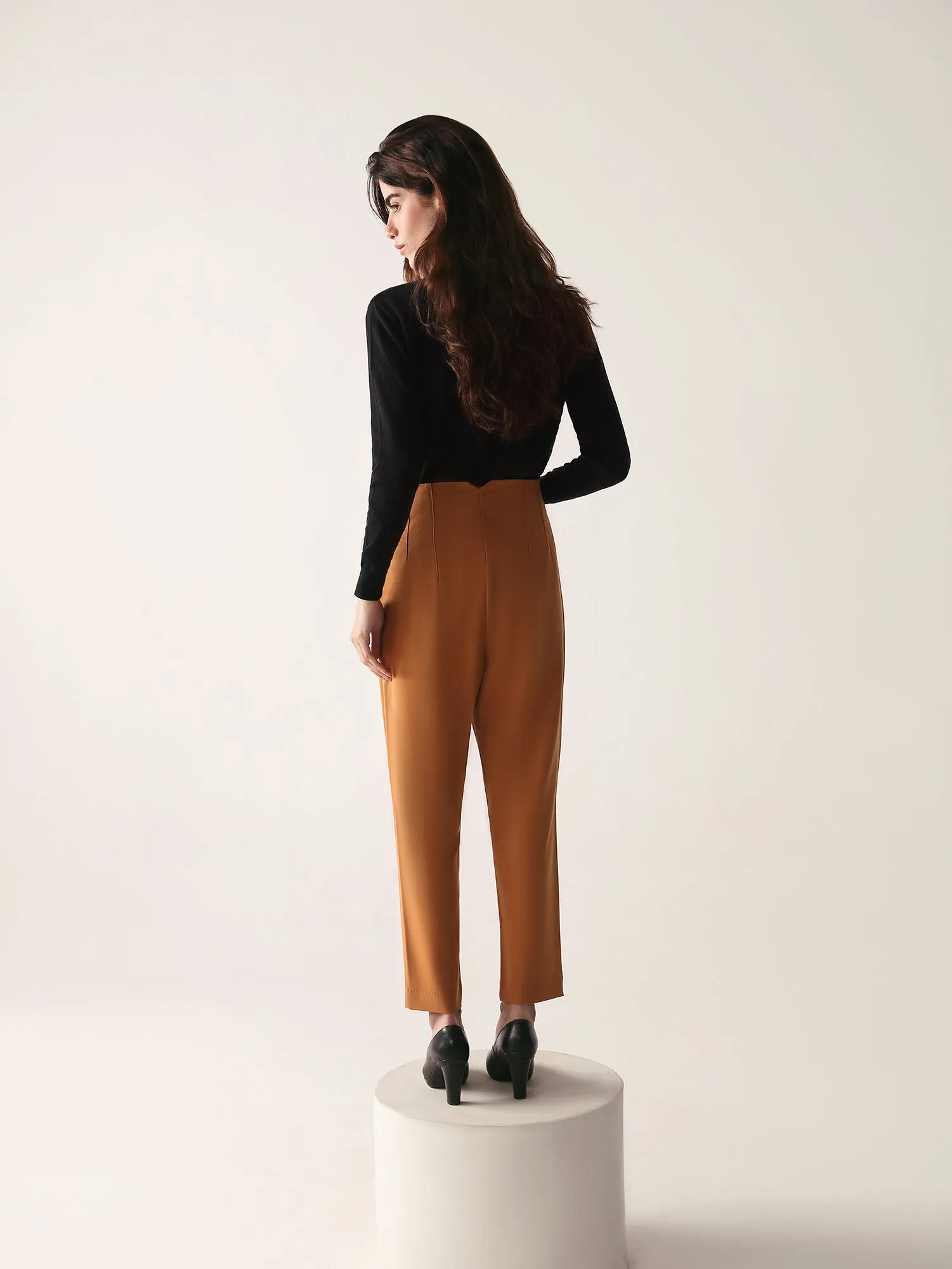 Brown Sugar High Waist Beltless Pants