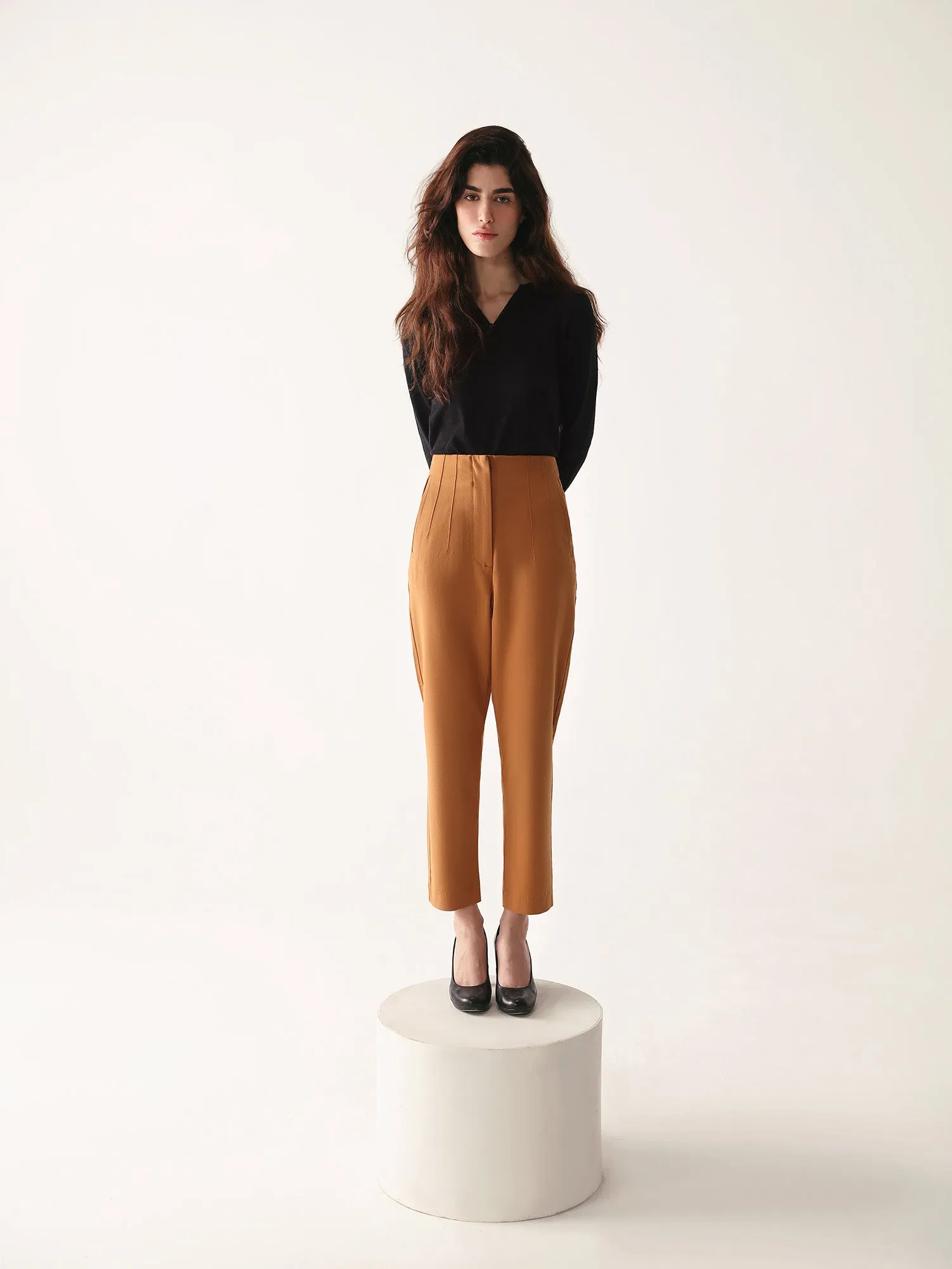 Brown Sugar High Waist Beltless Pants