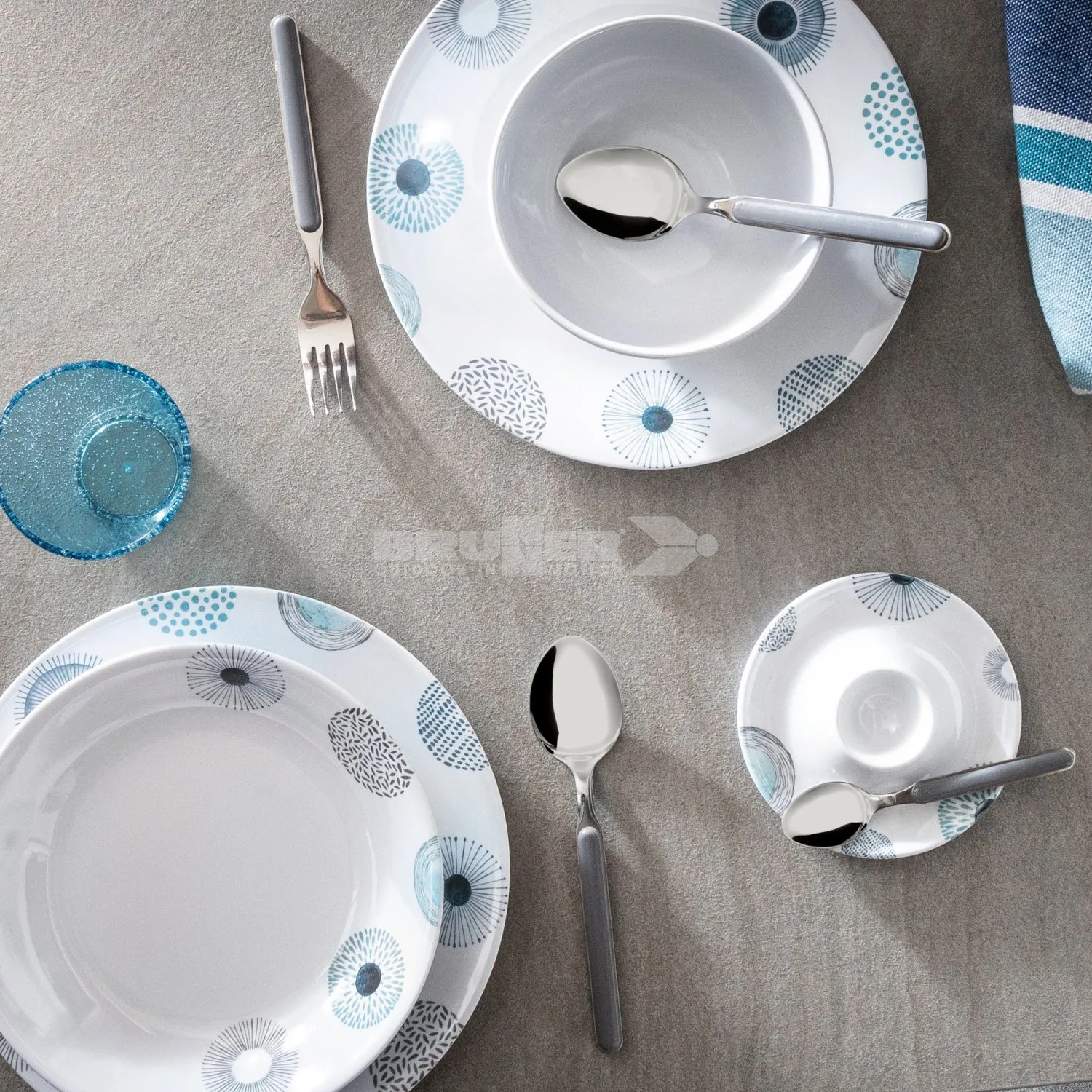 Brunner Deep Sea Midday 12 piece Melamine Dinner Set