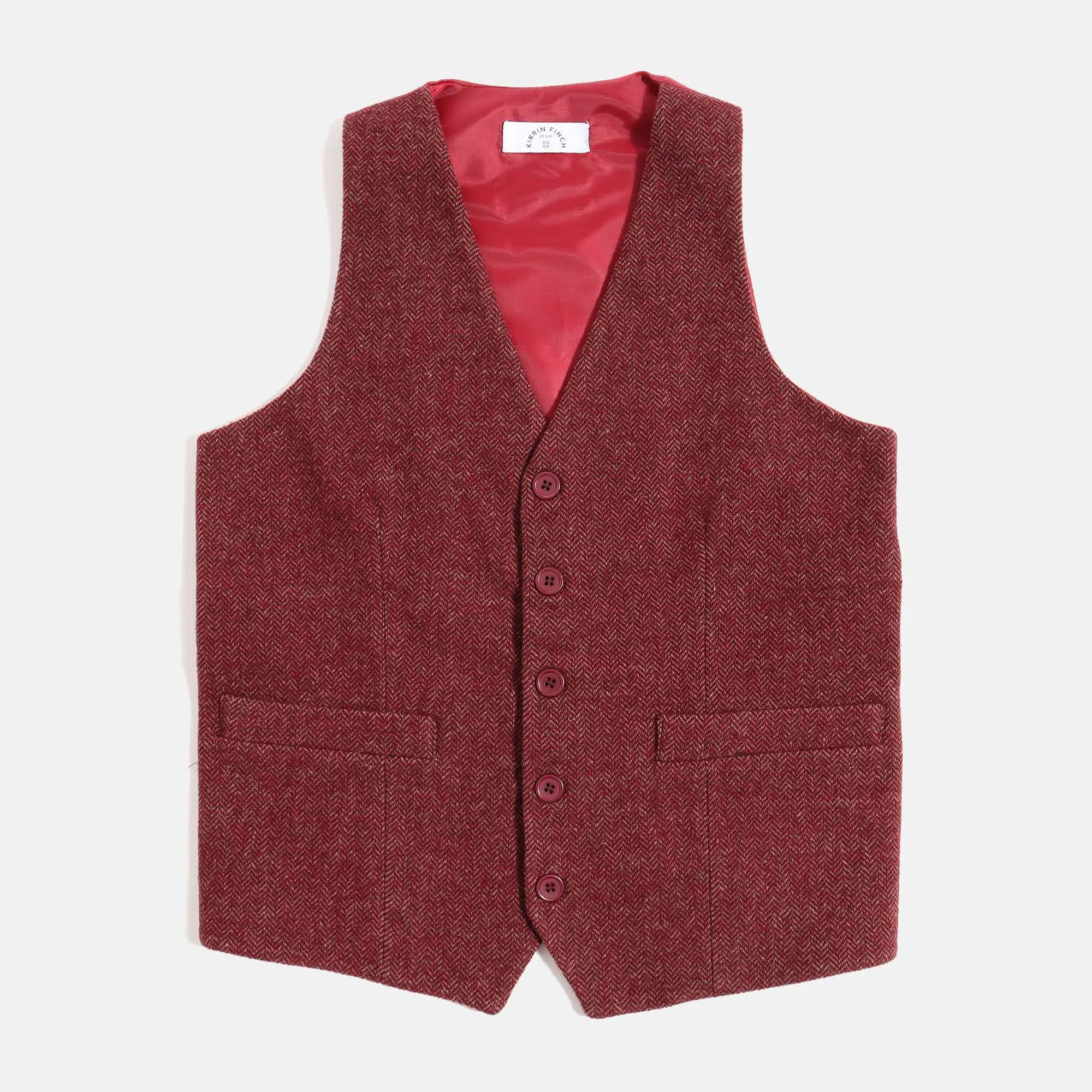 Burgundy Tweed Vest