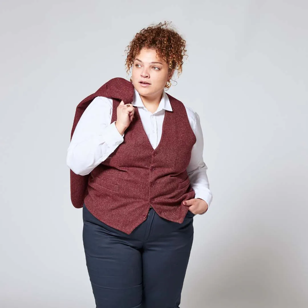 Burgundy Tweed Vest