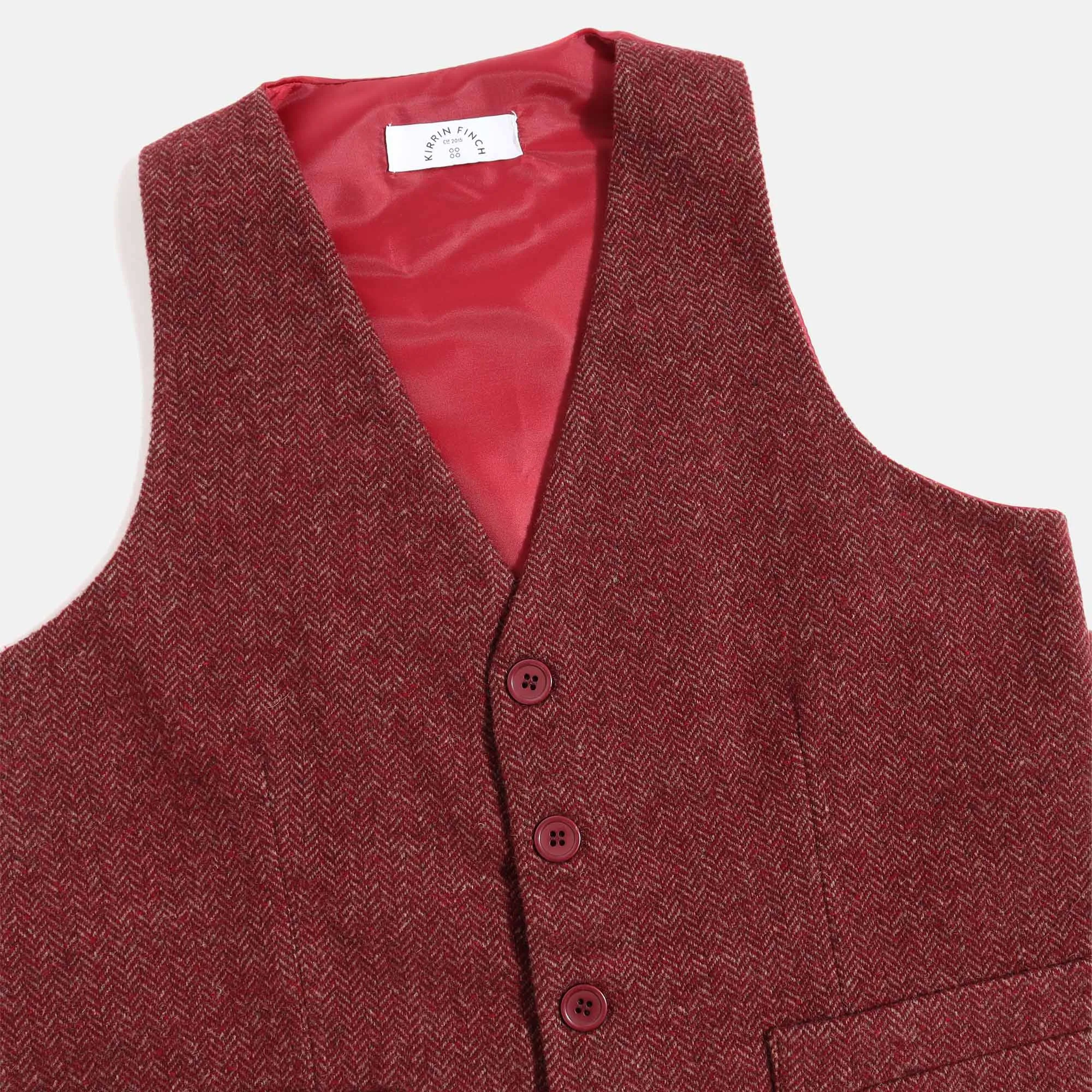 Burgundy Tweed Vest