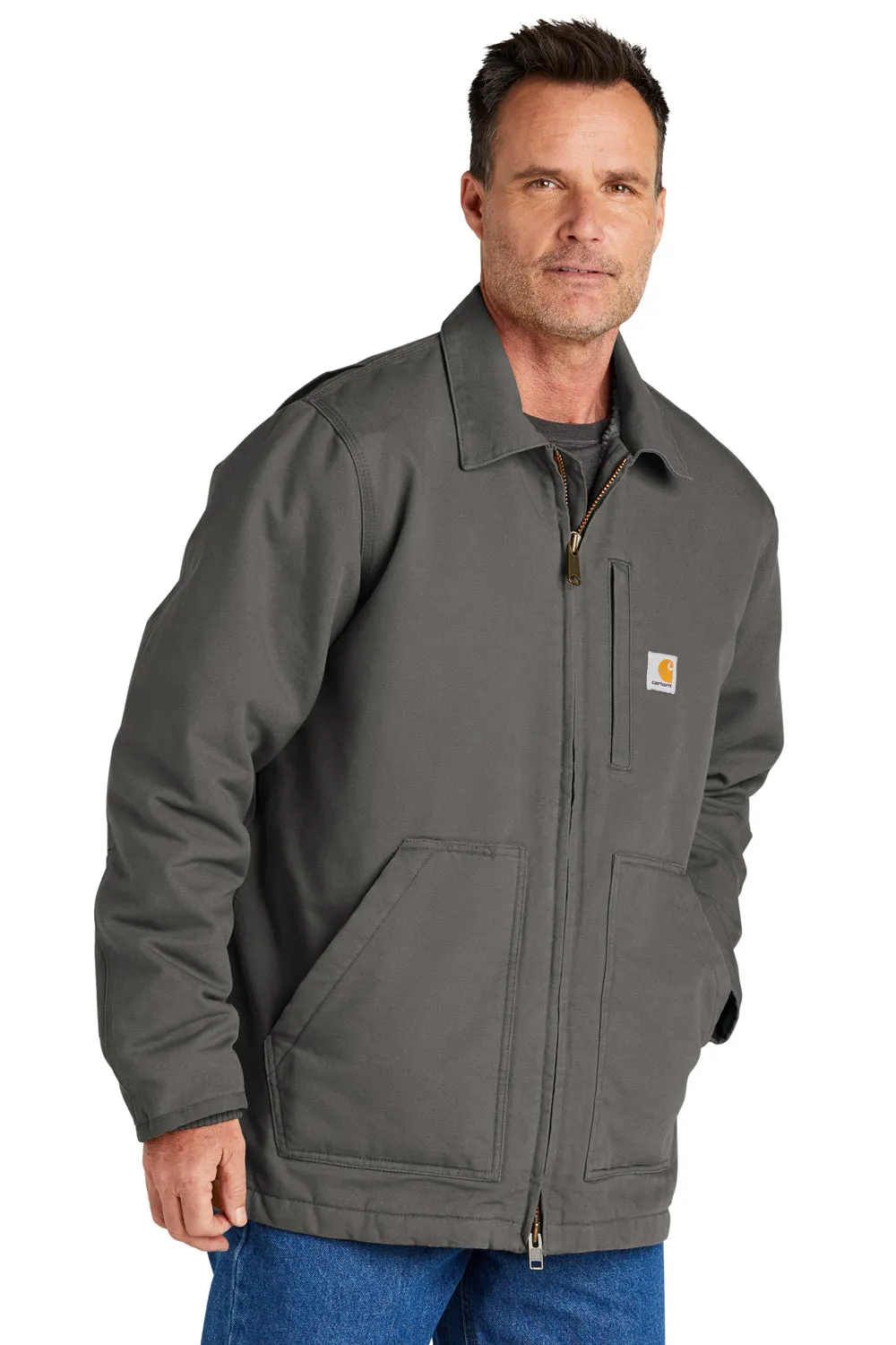 Carhartt Mens Sherpa Lined Full Zip Jacket - Gravel Grey