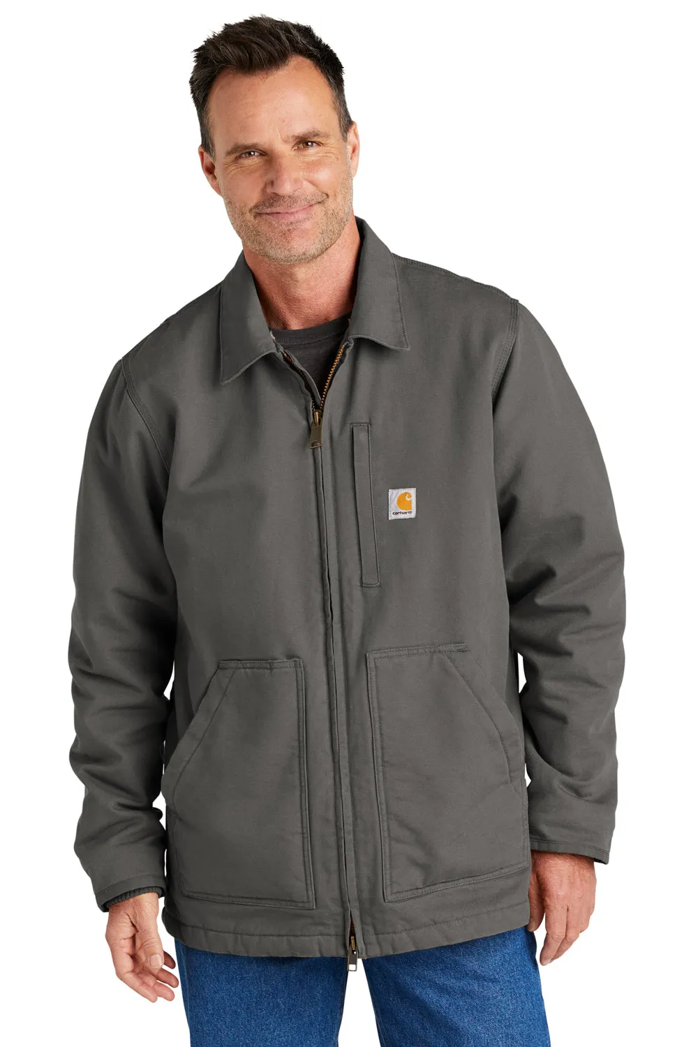 Carhartt Mens Sherpa Lined Full Zip Jacket - Gravel Grey