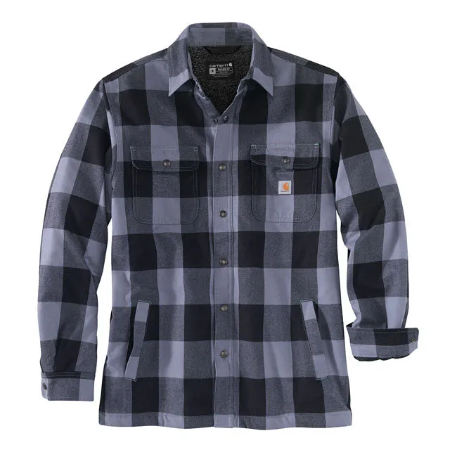 Carhartt Sherpa Lined Flannel Plaid Shirt Folkstone Grey