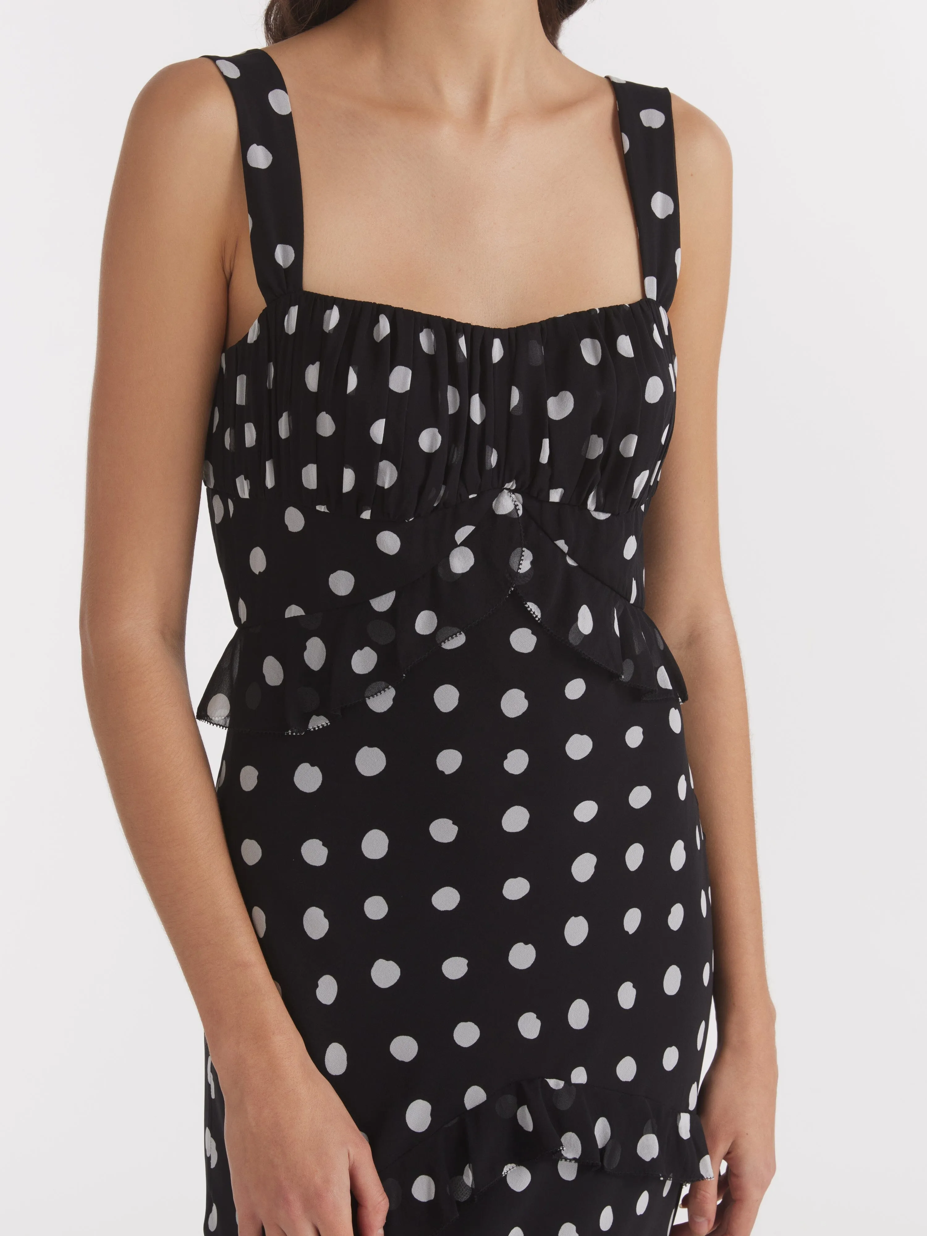 Chandra Dress in Mono Dot