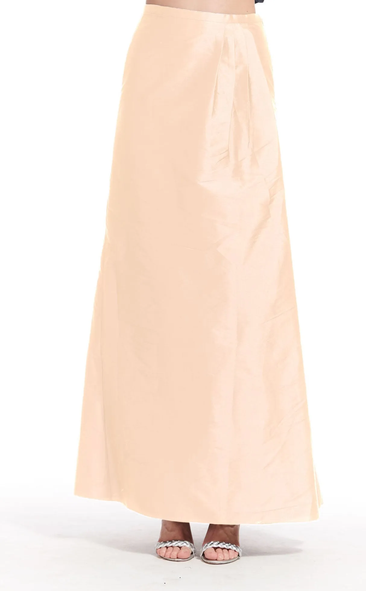 CLASSIC COLORS TAFFETA SLIM WRAP SKIRT BLACK, SILVER, CHAMPAGNE, IVORY