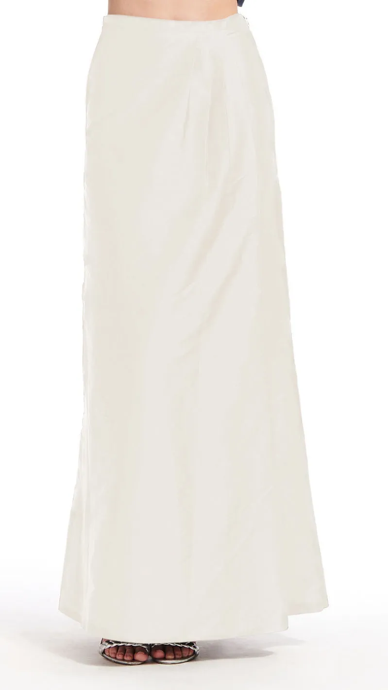 CLASSIC COLORS TAFFETA SLIM WRAP SKIRT BLACK, SILVER, CHAMPAGNE, IVORY