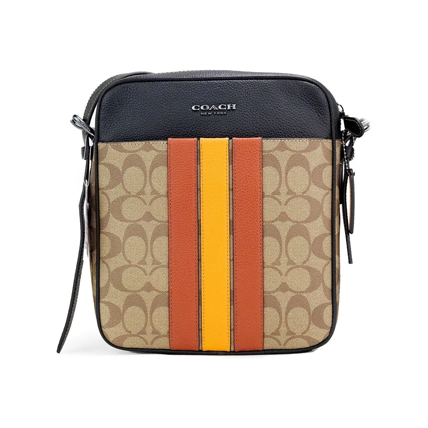 COACH Hudson 21 Signature Varsity Stripe Coated Canvas Crossbody Bag