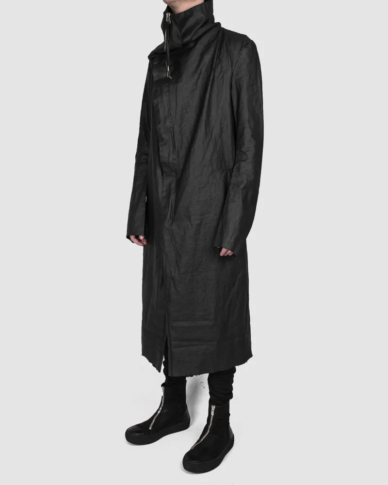 Coated linen coat