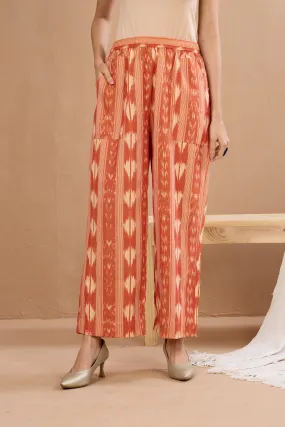 comfort fit pants - orange ikat pants