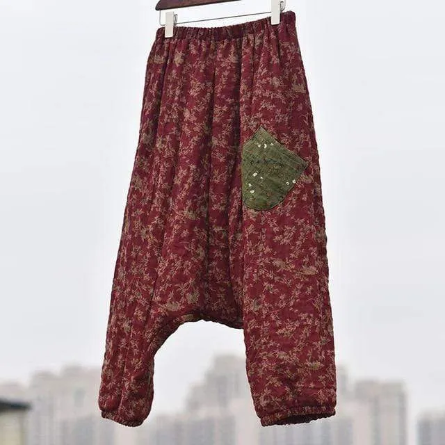 Cotton Linen Floral Harem Pants | Hippie