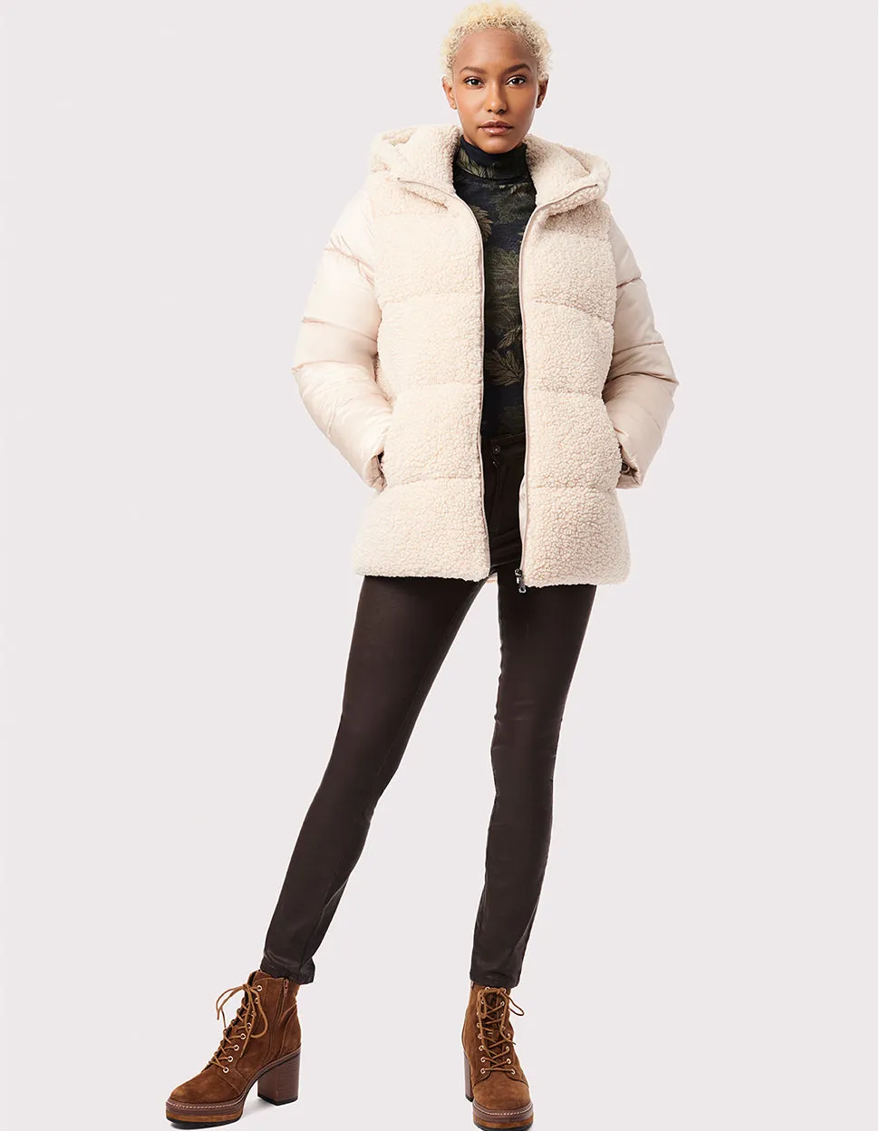 Cozy Combo Vegan Fur Puffer Jacket