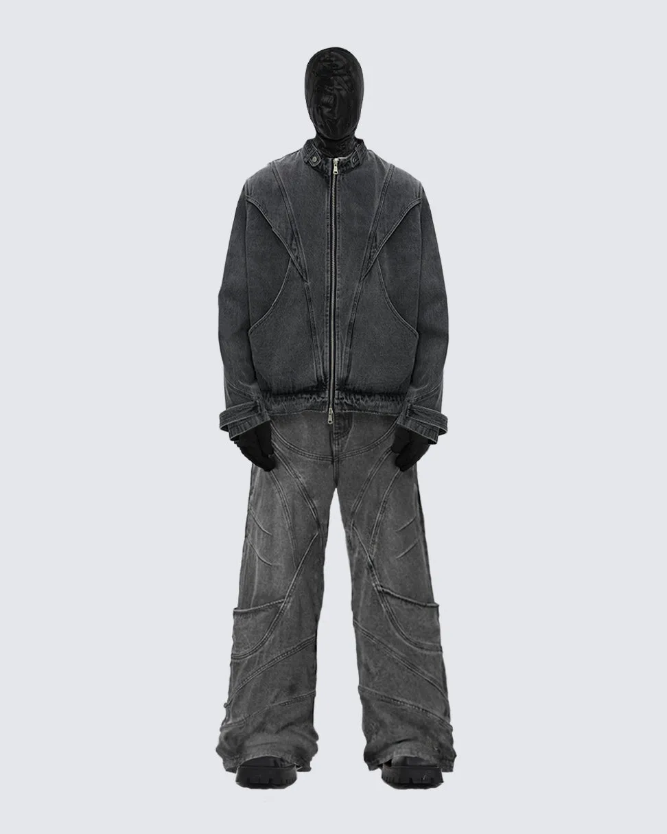 Deconstructed Dark Denim Jacket