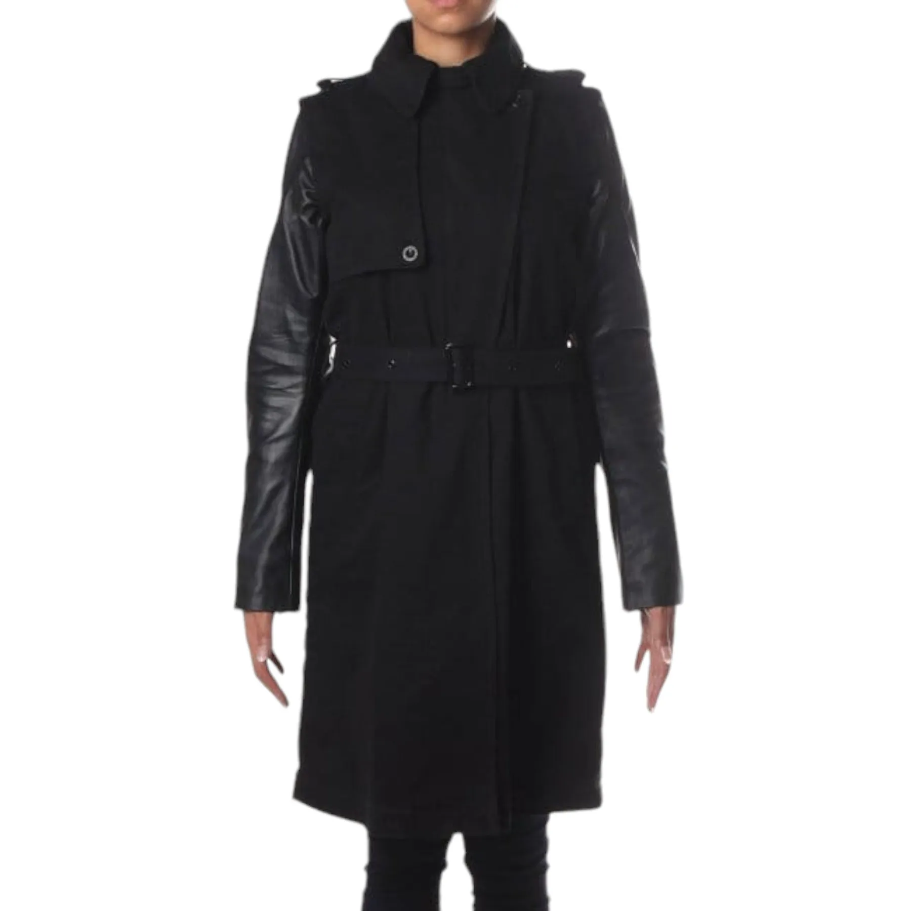 DIESEL L-SIOME CAPPOTTO Womens Trench Coat Knee Long Winter Outwear Waistcoat