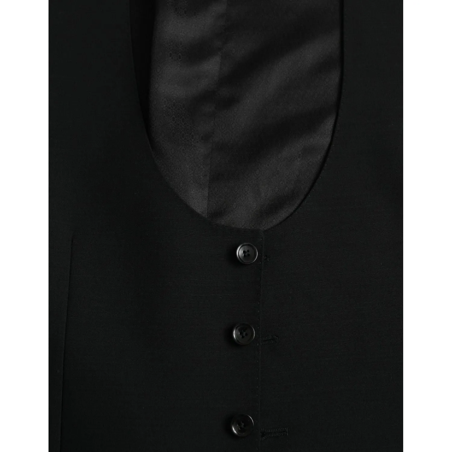 Dolce & Gabbana Black Wool Waistcoat Dress Formal Vest