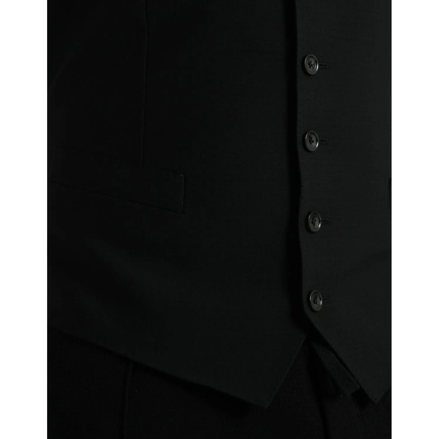 Dolce & Gabbana Black Wool Waistcoat Dress Formal Vest